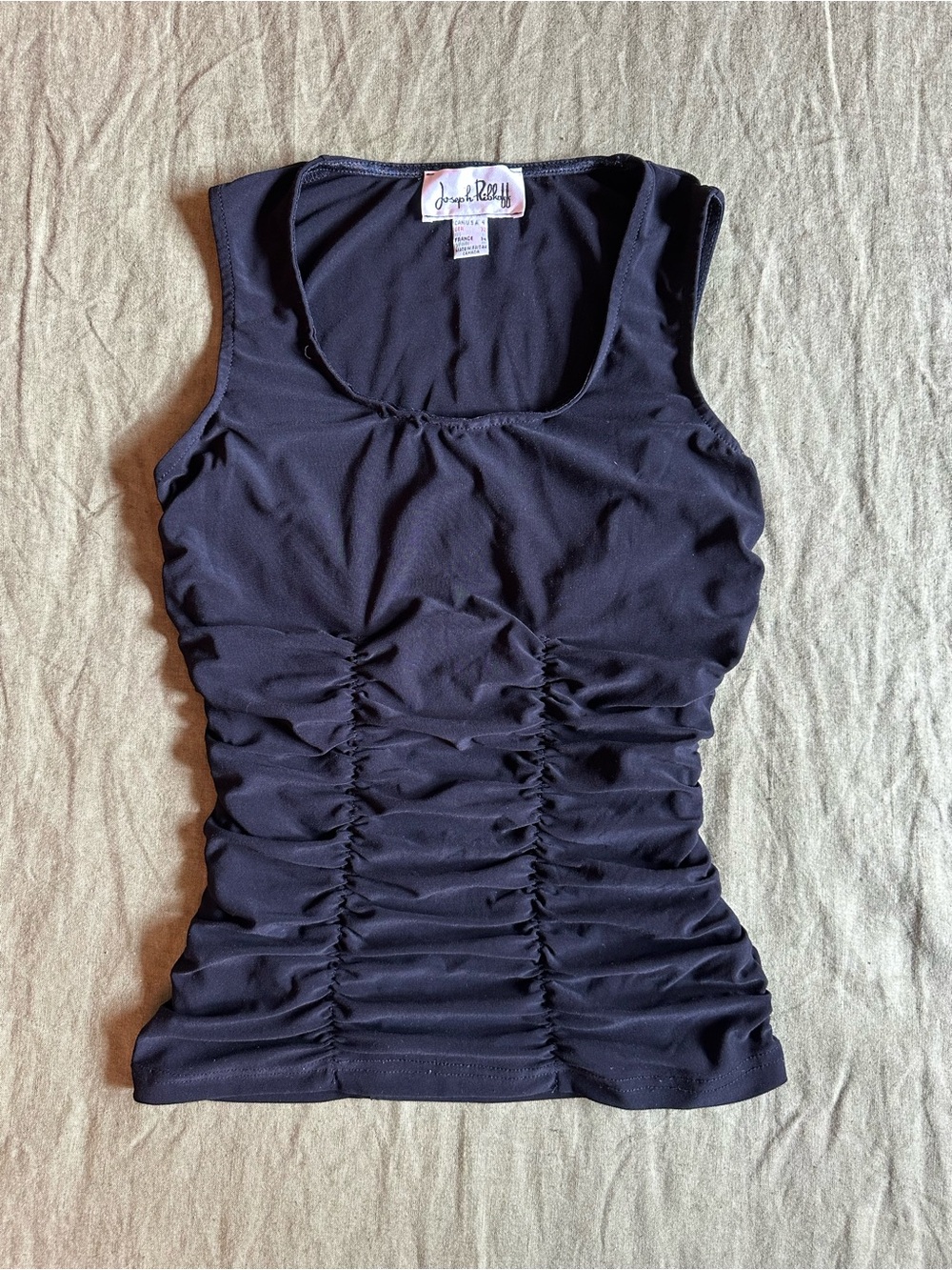 Joseph Ribkoff Black Ruched Sleeveless Tank